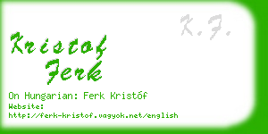 kristof ferk business card